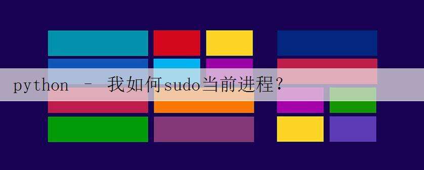 python – 我如何sudo当前进程?