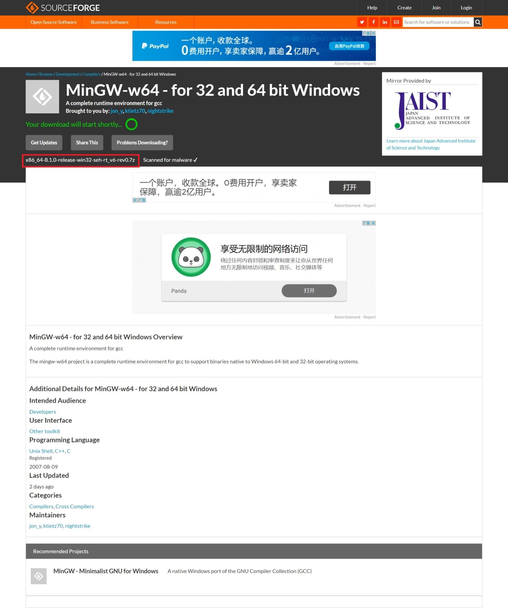 C语言学习记录——1.Windows平台开发环境的搭建（MinGW-w64 gcc-v8.1.0安装教程） - 文章图片