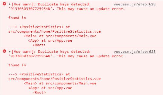 v-for循环出现控制Duplicate keys detected: 'XXXXXX'报错是什么原因